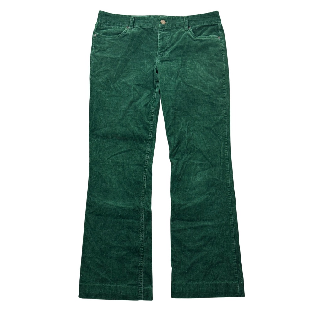 J.Crew Favorite Fit Green Corduroy Wide Leg Pants Womens 10R Forest Green
